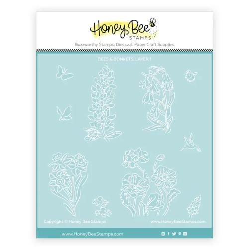 Honey Bee Stamps - Bees & Bonnets - Set of 5 Coordinating Stencils