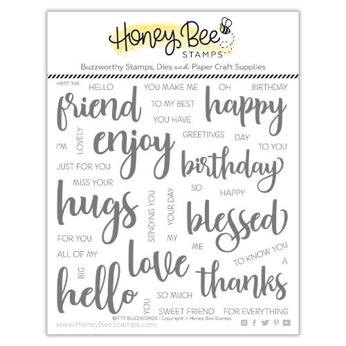 Honey Bee Stamps - Bitty Buzzwords | 6x6 Stamp Set