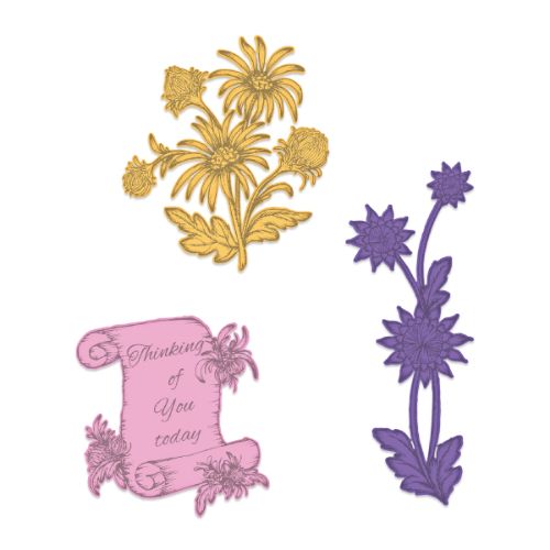 Heartfelt Creations - Wild Aster Scroll & Cluster Die - Postage as per Actual