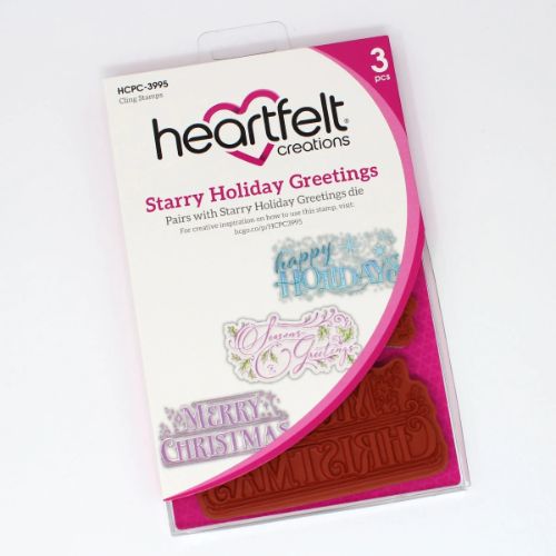 Heartfelt Creations - Starry Holiday Greetings Cling Stamp Set