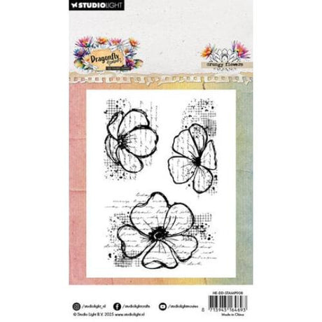 Studio Light Dragonfly Dreams Clear Stamp Grungy Flowers (HE-DD-STAMP908)