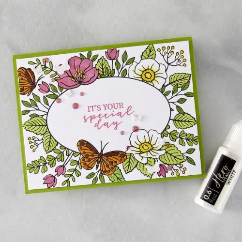 Hero Arts - Floral Frame BetterPress + Foil Plate from the Lovely Letterpress Collection