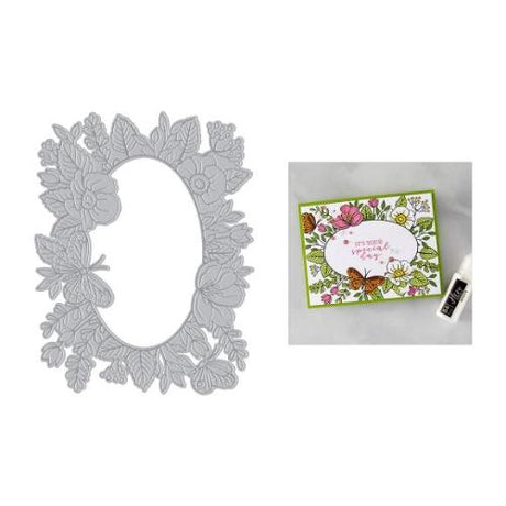 Hero Arts - Floral Frame BetterPress + Foil Plate from the Lovely Letterpress Collection