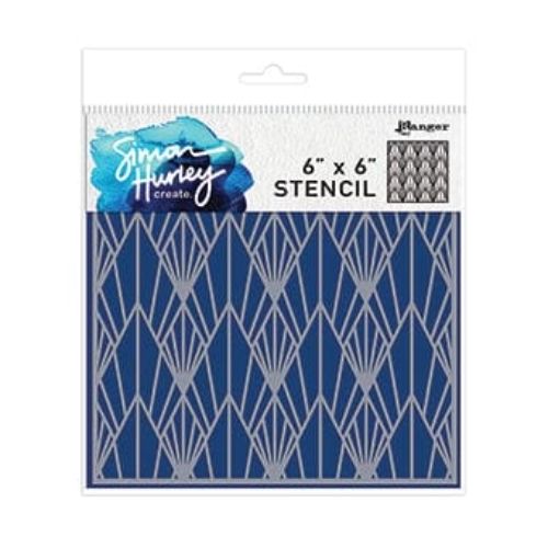 Simon Hurley create. Layering Stencil 6"X6" Deco Diamonds