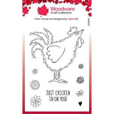 Woodware Clear Singles Fuzzie Friends Clara The Chicken 4 in x 6 in Stamp