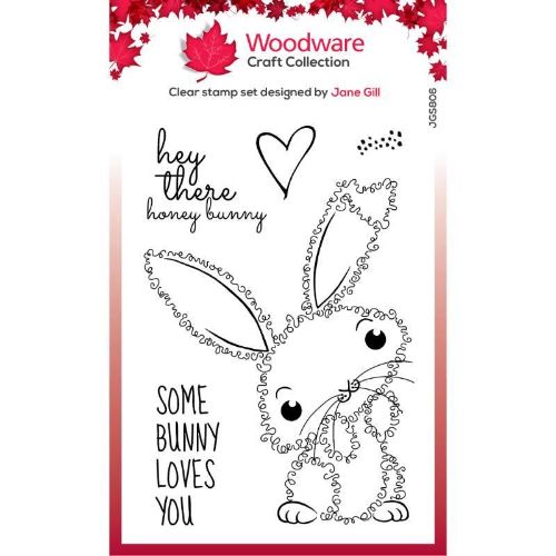 Woodware Clear Singles Fuzzie Friends Bella The Bunny 4 in x 6 in Stamp