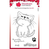 Woodware Clear Singles Fuzzie Friends Kati The Kitten 4 in x 6 in Stamp