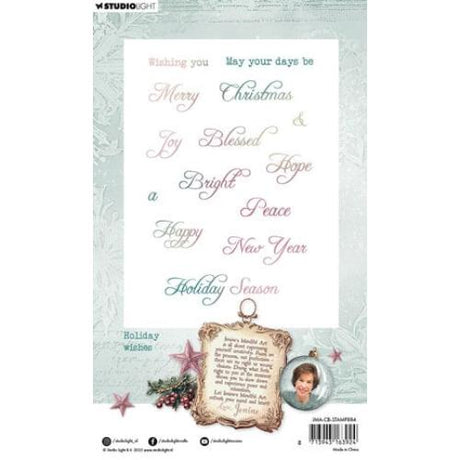 Studio Light Christmas Blush Clear Stamp Holiday Wishes (JMA-CB-STAMP884)
