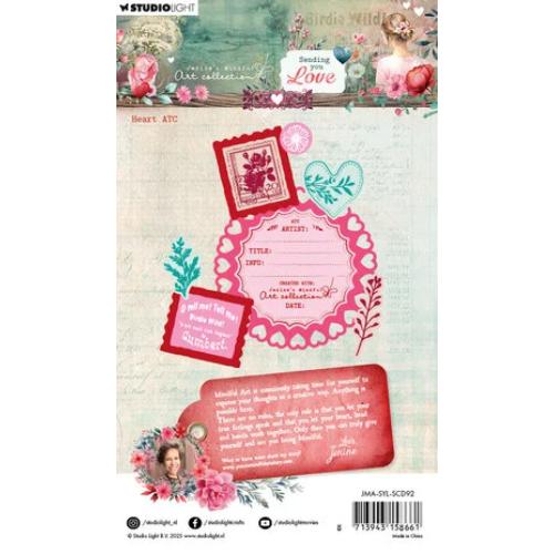 Studio Light Sending You Love Stamp and Cutting Dies Heart ATC (JMA-SYL-SCD92)