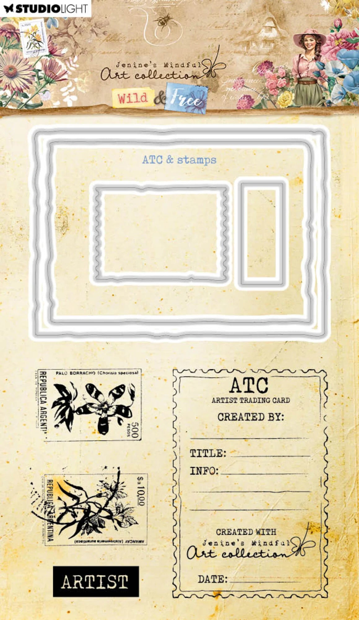 Studio Light Wild & Free Stamp & Dies ATC & Stamps