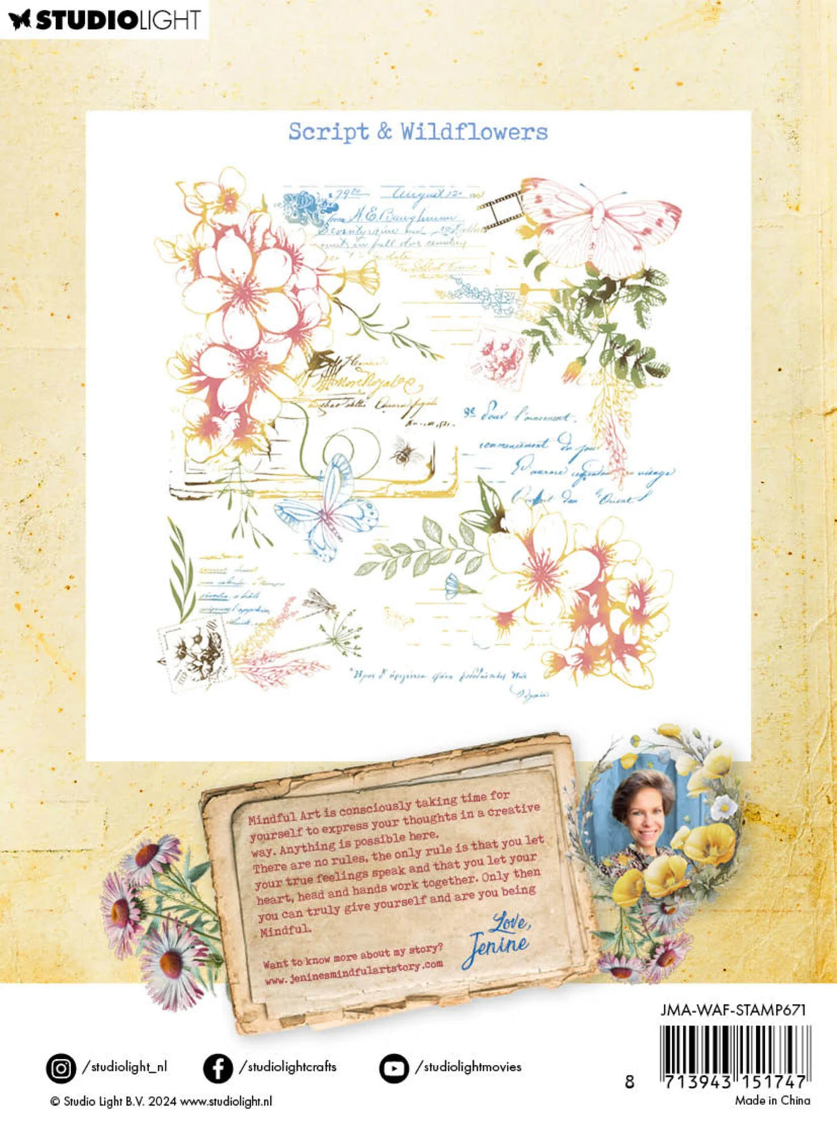 Studio Light Wild & Free Clear Stamp Script & Wildflowers