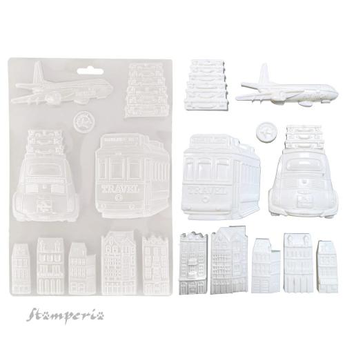 Stamperia Art of Travelling Soft Mould A4 Transports (K3PTA4585) - Postage as per Actual