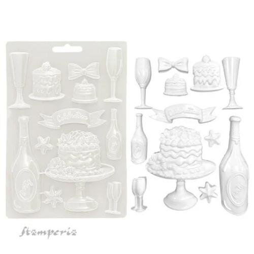 Stamperia Masquerade Soft Mould A5 Flut And Cakes (K3PTA5667)