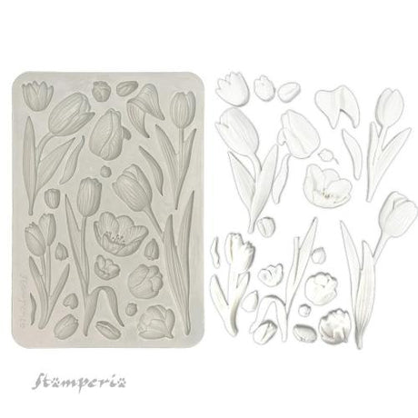 Stamperia Art of Travelling A5 Silicon Mould Tulips (KACMA550)