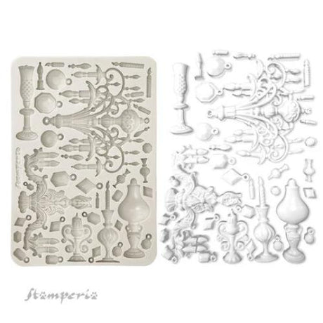 Stamperia Masquerade Silicon Mould A5 Candle Holders (KACMA555)