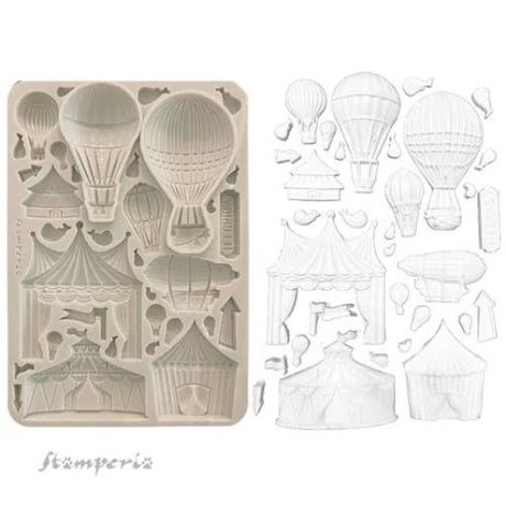 Stamperia - Alice in Christmas A5 Silicon Mould Circus and Air Balloons (KACMA568)