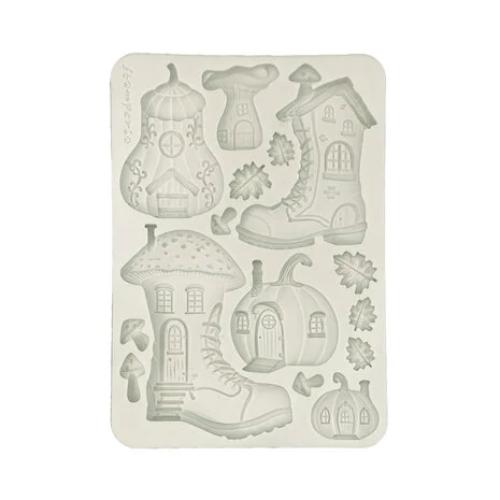Stamperia Whispering Woods A5 Soft Mould Boots and Pumpikin House (KACMA586)