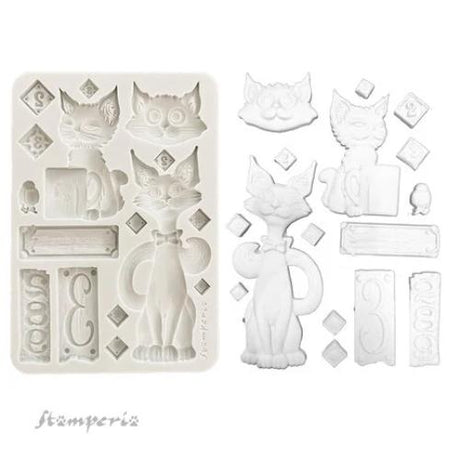 Stamperia Furry Friends A5 Silicon Mould Cats (KACMA591)