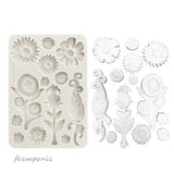 Stamperia Furry Friends A5 Silicon Mould Flowers (KACMA593)