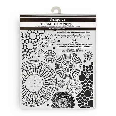 Stamperia Fortune Thick Stencil 20x25cm Macrocosm Mixed Patterns (KSTD162)