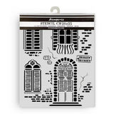Stamperia Venice City of Art Thick Stencil 20x25cm Windows (KSTD181)