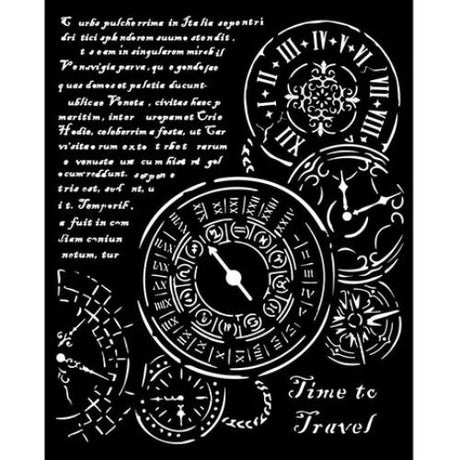 Stamperia Venice City of Art Thick Stencil 20x25cm Time to Travel (KSTD182)