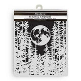 Stamperia Herbarium Silvae Thick Stencil 20x25cm Moon in the Forest (KSTD194)
