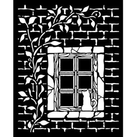 Stamperia Herbarium Silvae Thick Stencil 20x25cm Country Window (KSTD195)
