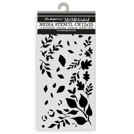 Stamperia Create Happiness Dewdrops Thick Stencil 12x25cm Big Leaves (KSTDL108)