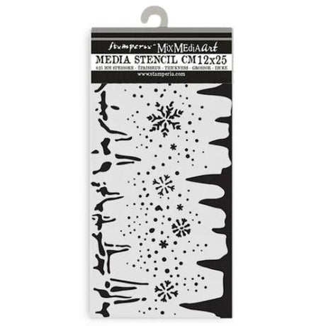 Stamperia Create Happiness Dewdrops Thick Stencil 12x25cm Snowflakes And Ice (KSTDL109)