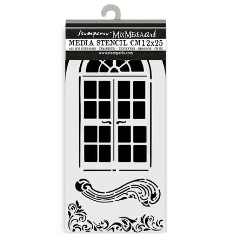 Stamperia Masquerade Thick Stencil 12x25cm Window (KSTDL113)