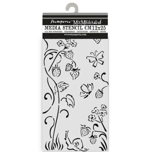 Stamperia Hidden Grove Thick Stencil 12x25cm Strawberries (KSTDL115)