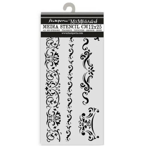 Stamperia Venice City of Art Thick Stencil 12x25cm Borders (KSTDL122)