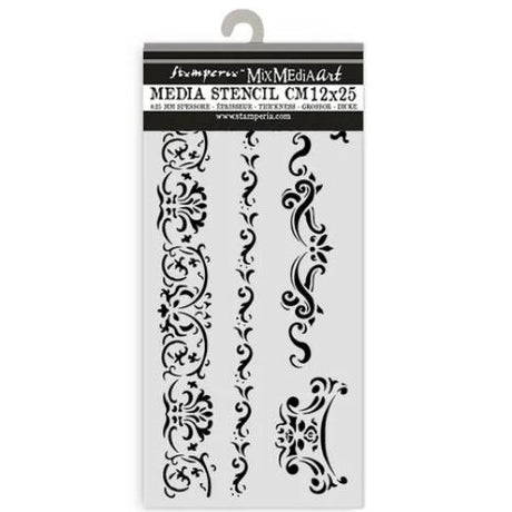 Stamperia Venice City of Art Thick Stencil 12x25cm Borders (KSTDL122)