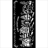 Stamperia Candy Christmas Thick Stencil 12x25cm Village (KSTDL123)