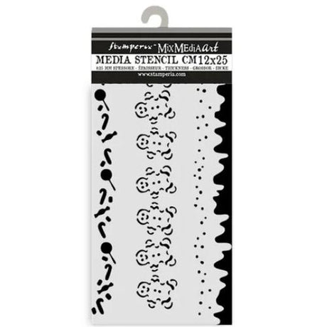 Stamperia Candy Christmas Thick Stencil 12x25cm Stripes (KSTDL125)
