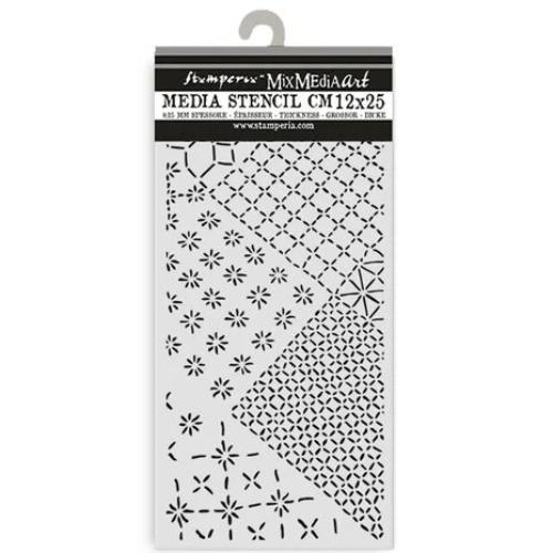 Stamperia Quiet Days Thick Stencil 12x25cm Mixed Tiles (KSTDL135)