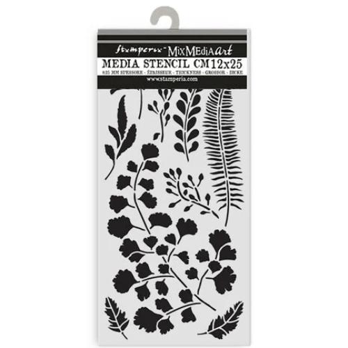 Stamperia Herbarium Silvae Thick Stencil 12x25cm Leaves (KSTDL137)