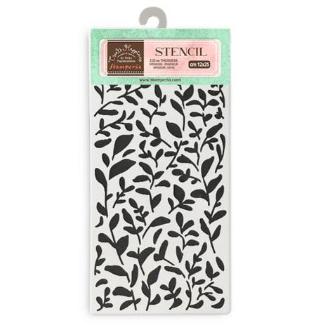 Stamperia Create Happiness Secret Diary Thick Stencil 12x25cm Leaves Pattern (KSTDL92)