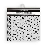 Stamperia Candy Christmas Thick Stencil 18x18cm Candycanes Pattern (KSTDQ124)