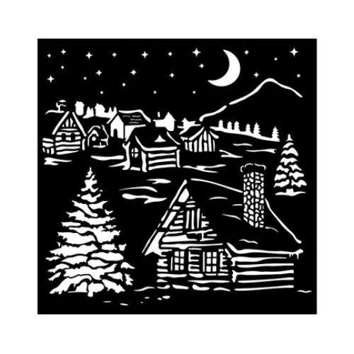 Stamperia The Owl's House Thick Stencil 18x18cm Cottage (KSTDQ126)