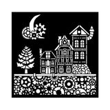 Stamperia Gear up for Christmas Thick Stencil 18x18cm Houses (KSTDQ129)