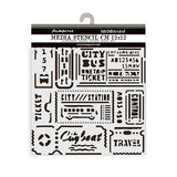 Stamperia Art of Travelling Thick Stencil 12x12cm Tickets (KSTDS06)