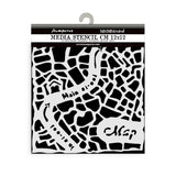 Stamperia Art of Travelling Thick Stencil 12x12cm Street Map (KSTDS07)