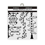 Stamperia Art of Travelling Thick Stencil 12x12cm Steet Lamp and Sign (KSTDS08)