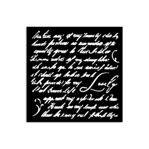 Stamperia Masquerade Thick Stencil 12x12cm Handwriting (KSTDS10)