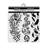 Stamperia Masquerade Thick Stencil 12x12cm Feathers (KSTDS13)