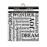 Stamperia Hidden Grove Thick Stencil 12x12cm Writings (KSTDS32)