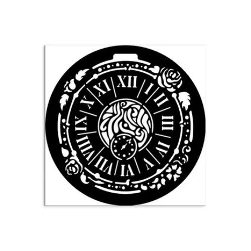Stamperia House of Roses Thick Stencil 12x12cm Clock (KSTDS35)