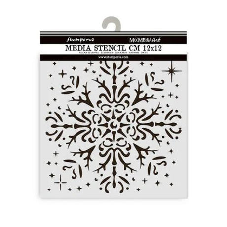 Stamperia The Owl's House Thick Stencil 12x12cm Snowflake (KSTDS52)